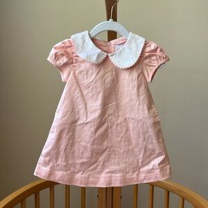 Classic Prep A-line pink dress with collar and little sleeves